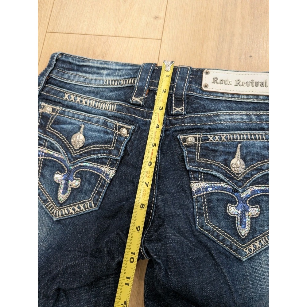 Rock Revival Celine Easy Boot Dark Wash Jeans Size 25 33" Beautiful - Picture 12 of 13